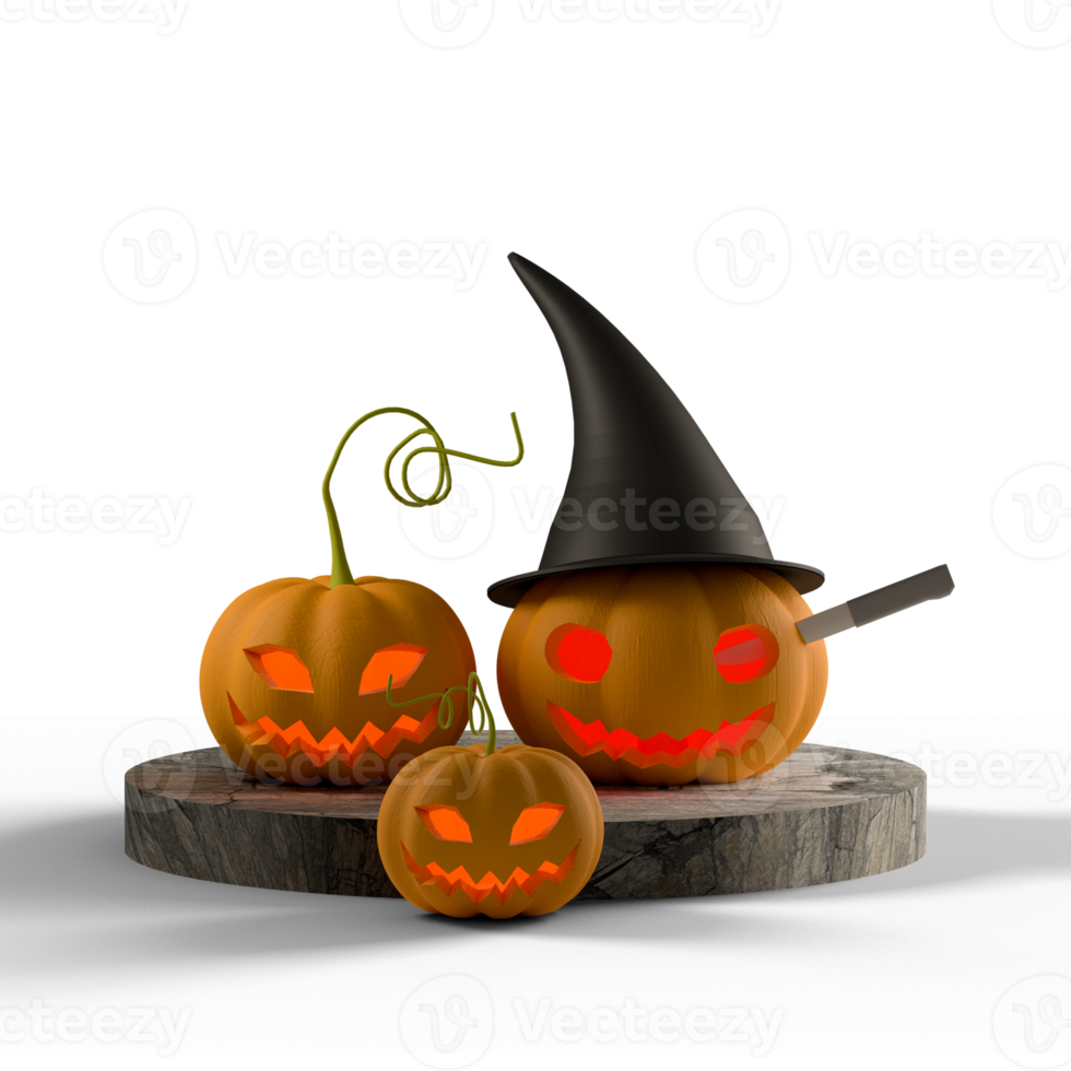 3 render jack o lantern voor halloween-dag png