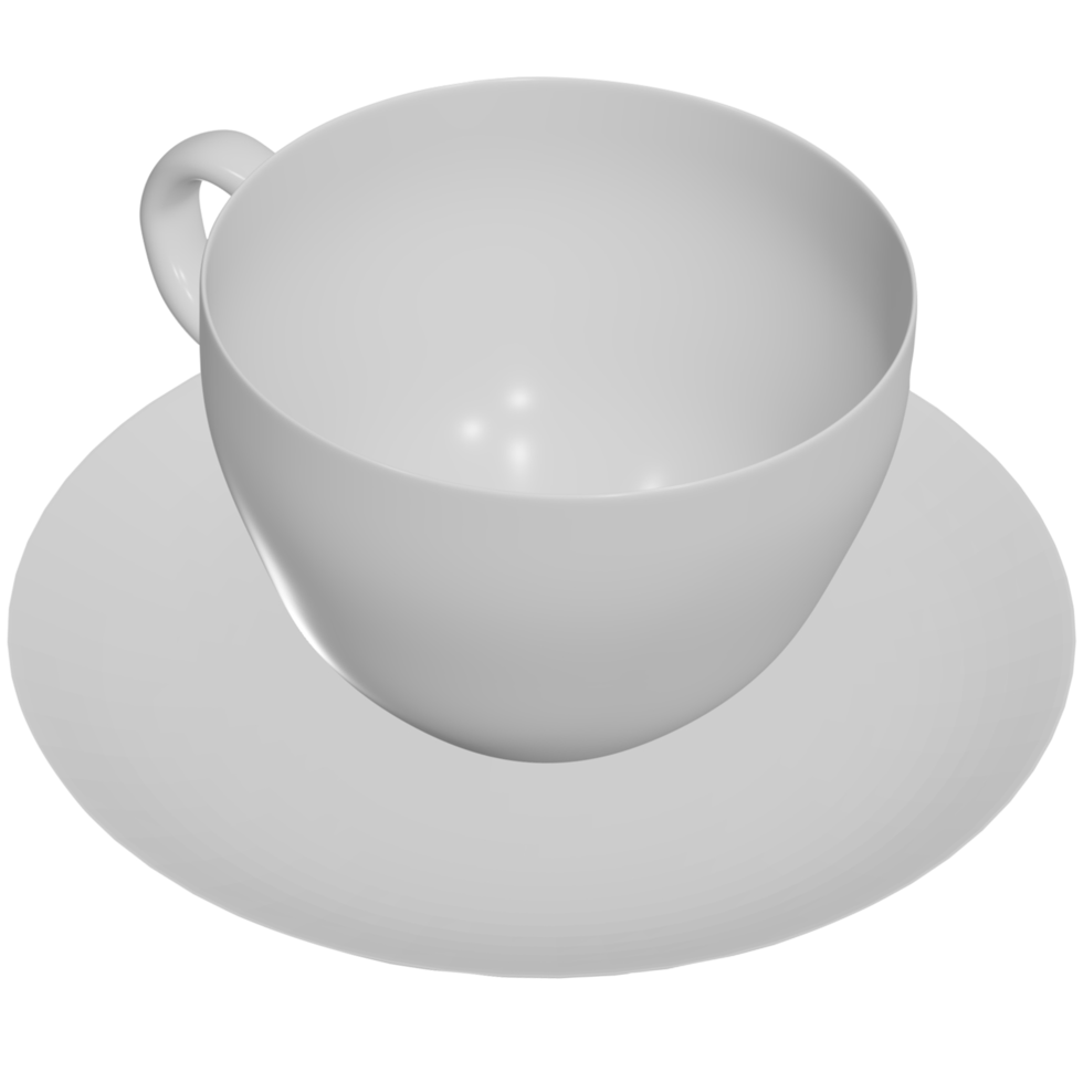 white coffee mug cappuccino cup png 3D illustration