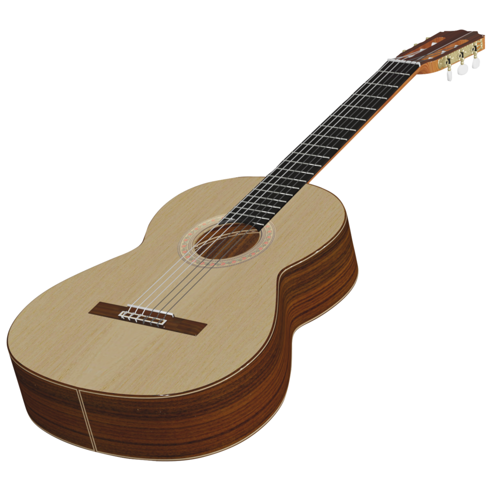 acoustic guitar wooden guitar classical guitar png 3d illustration