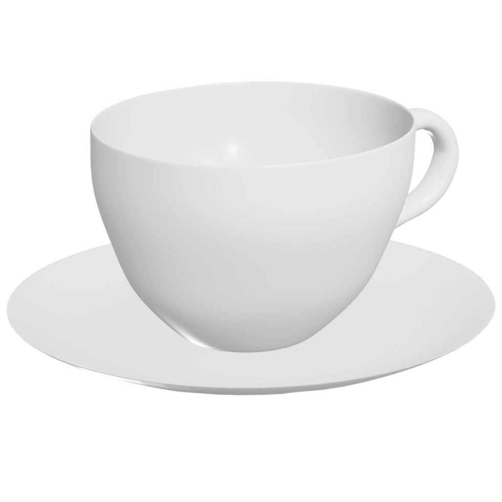 weiße kaffeetasse cappuccino tasse png 3d illustration