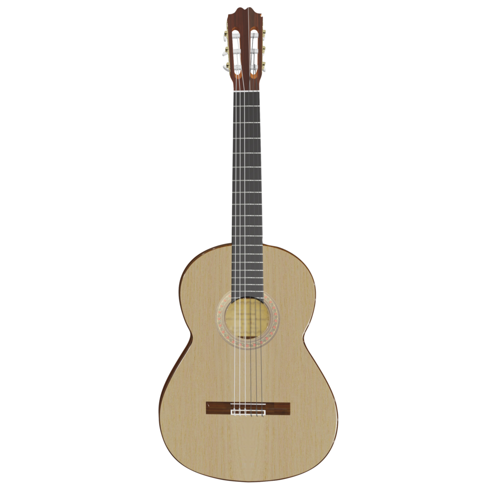 acoustic guitar wooden guitar classical guitar png 3d illustration