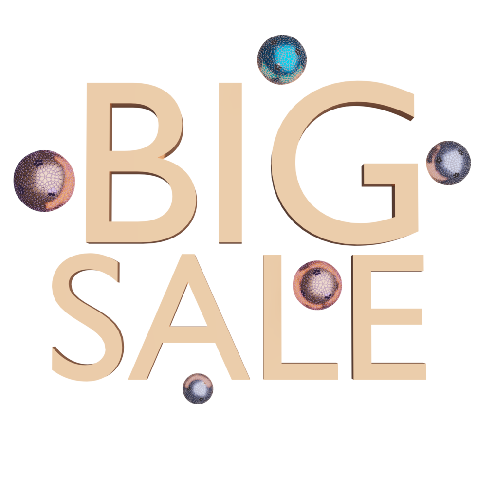 text big sale PNG 3d illustration