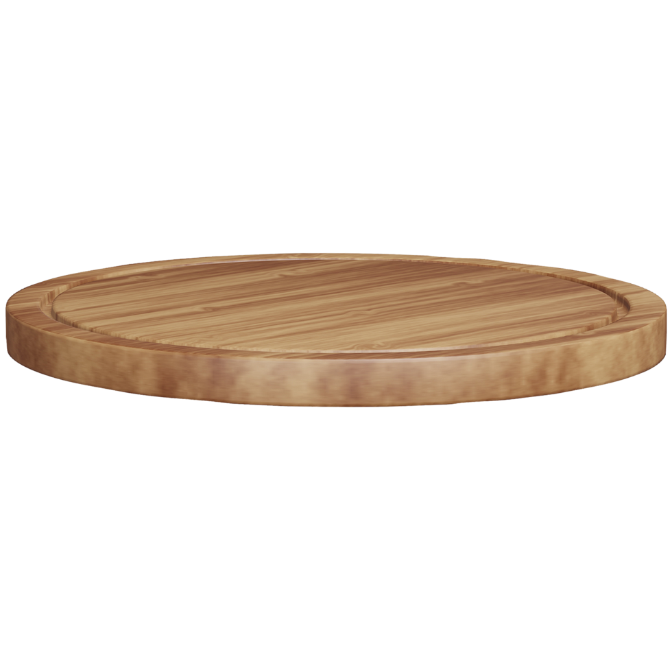 wooden pizza board Wooden tray Wooden cutting board PNG 3d illustration