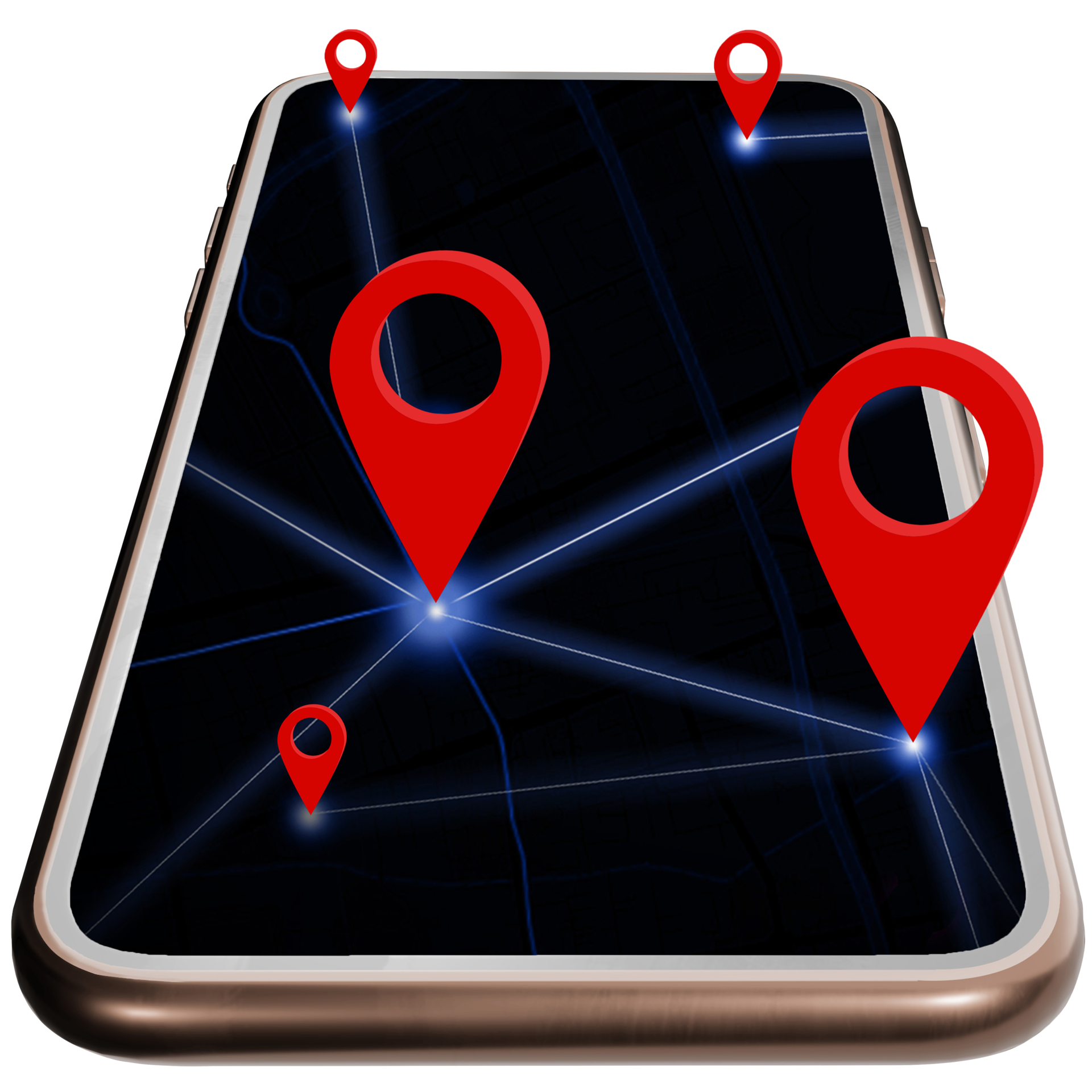 Smartphone and route pin Coordinates in the Maps application coordinate