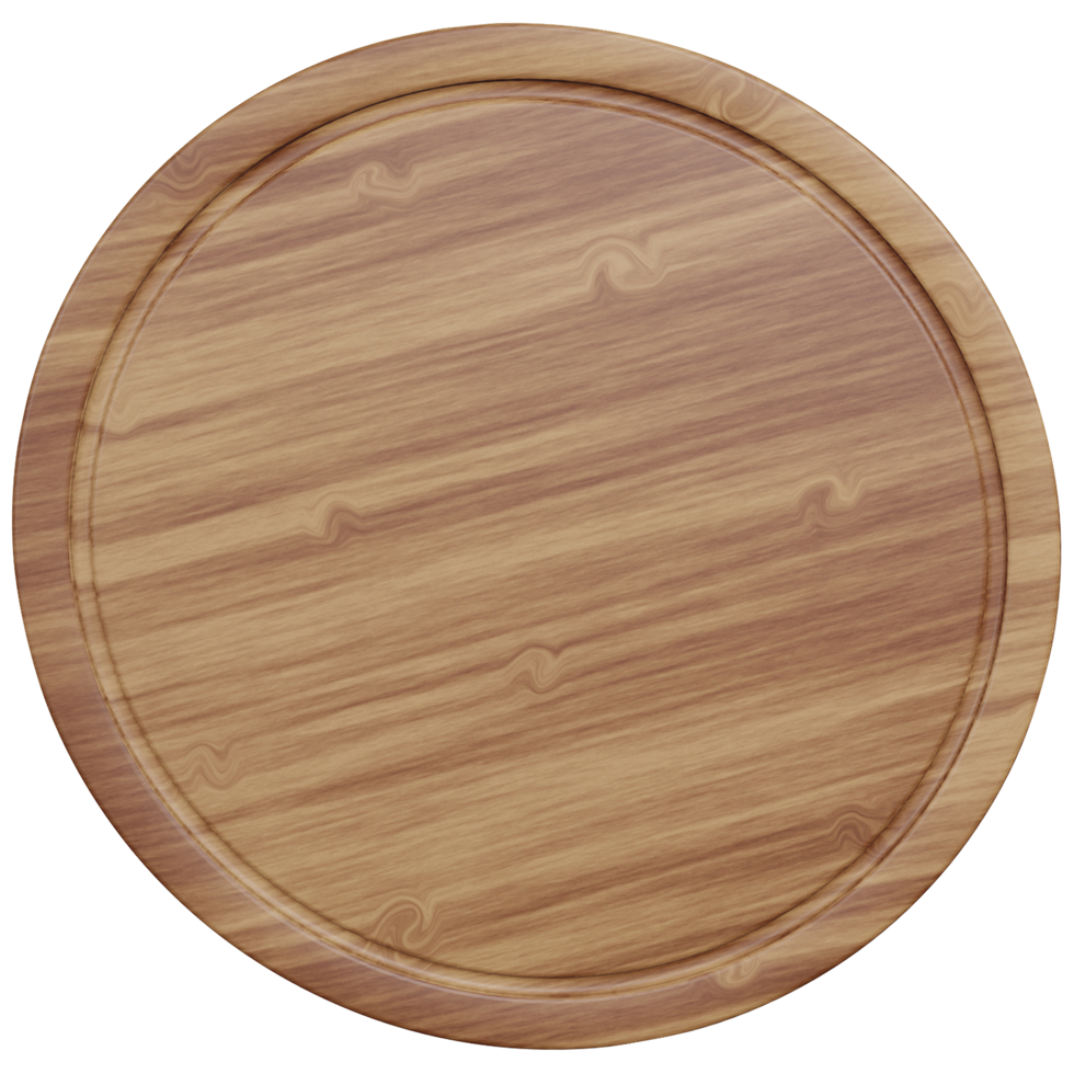 planche à pizza en bois plateau en bois planche à découper en bois illustration 3d png