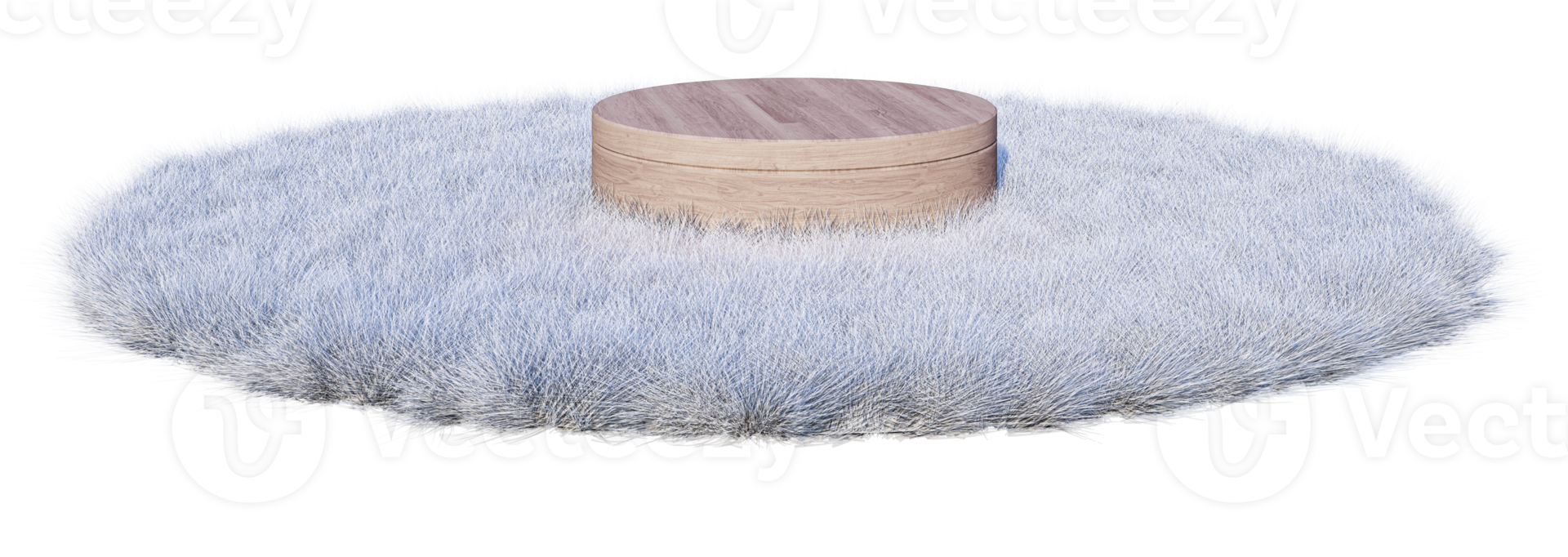 A 3d rendering image of product display on white fur png