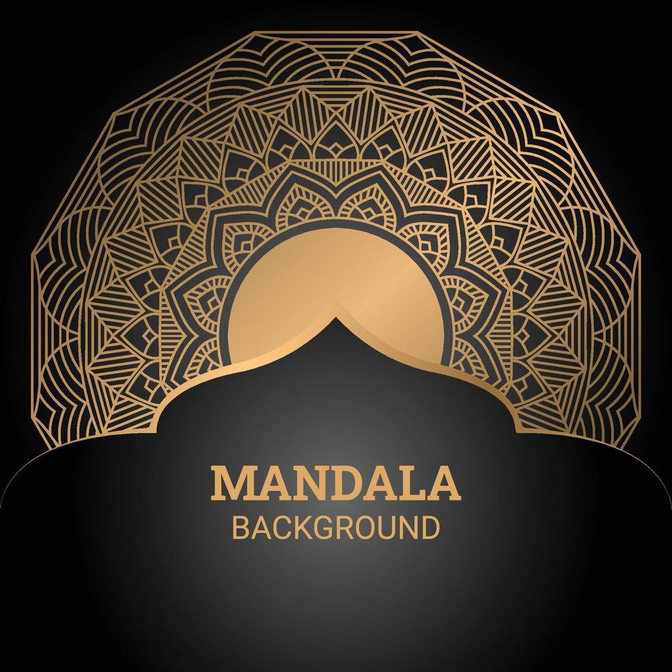Luxury mandala vector with golden style background