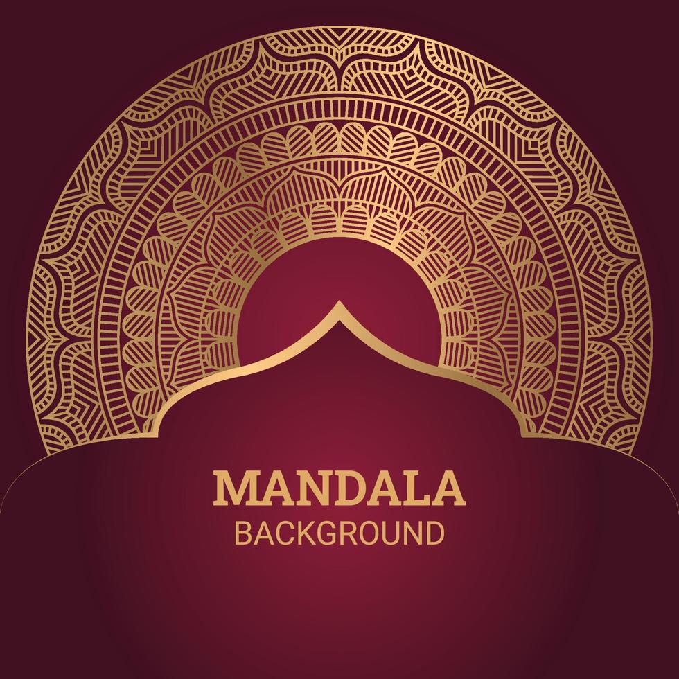 Luxury mandala vector with golden style background