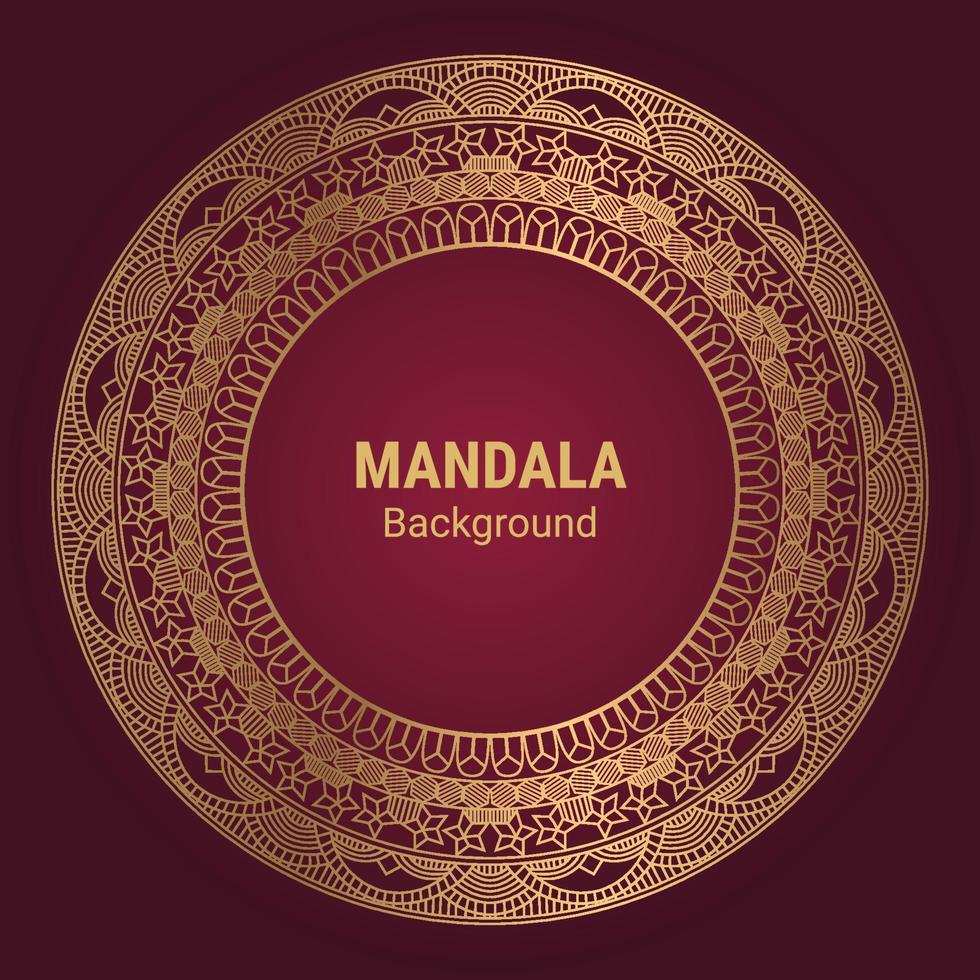 Luxury mandala vector with golden style background
