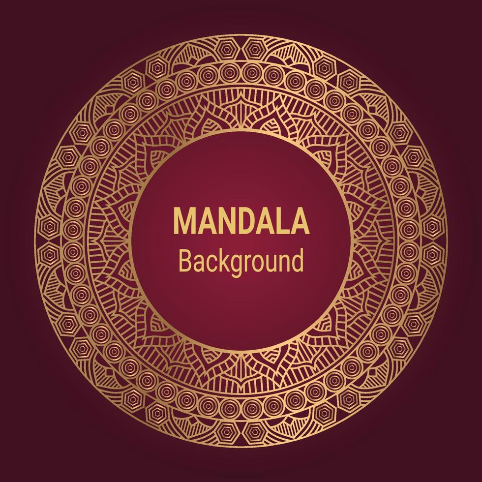 Luxury mandala vector with golden style background