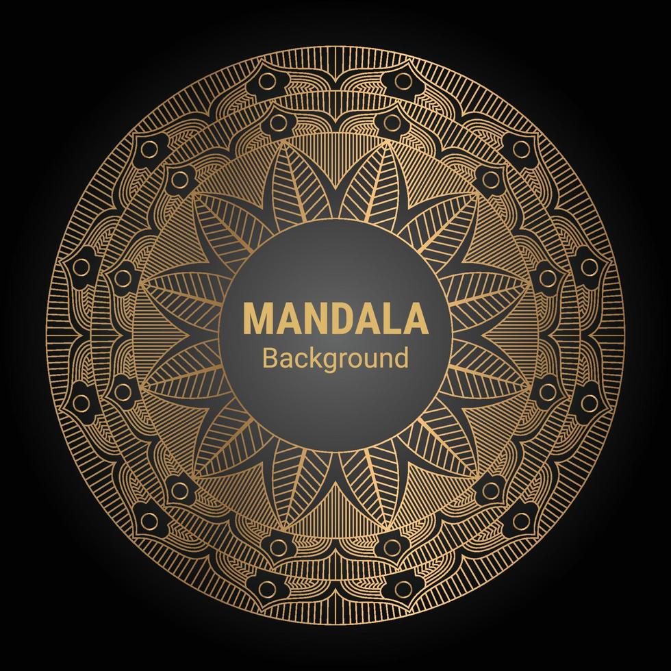 Luxury mandala vector with golden style background
