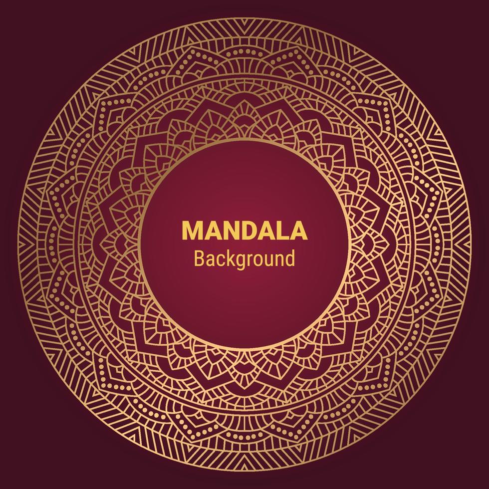 Luxury mandala vector with golden style background