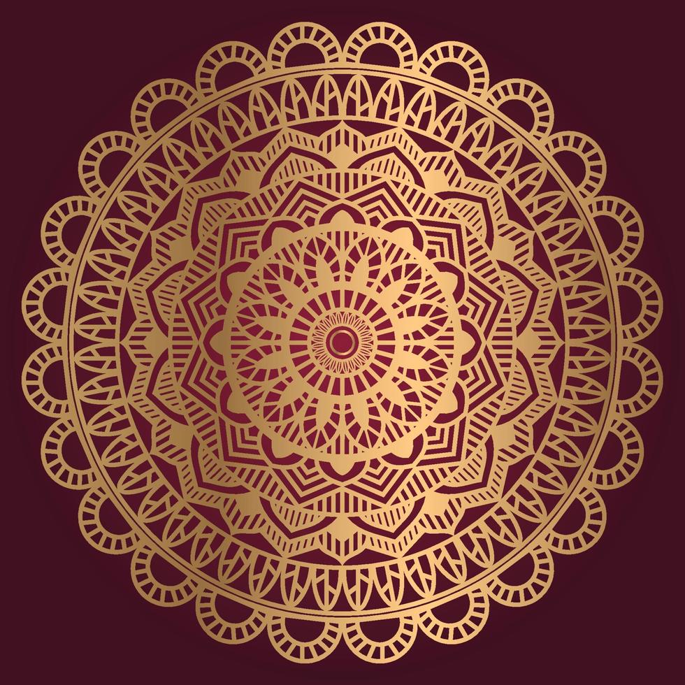 Luxury mandala vector with golden style background
