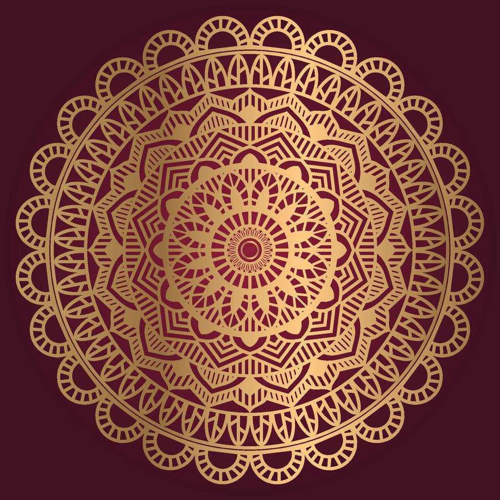 vector de mandala de lujo con fondo de estilo dorado