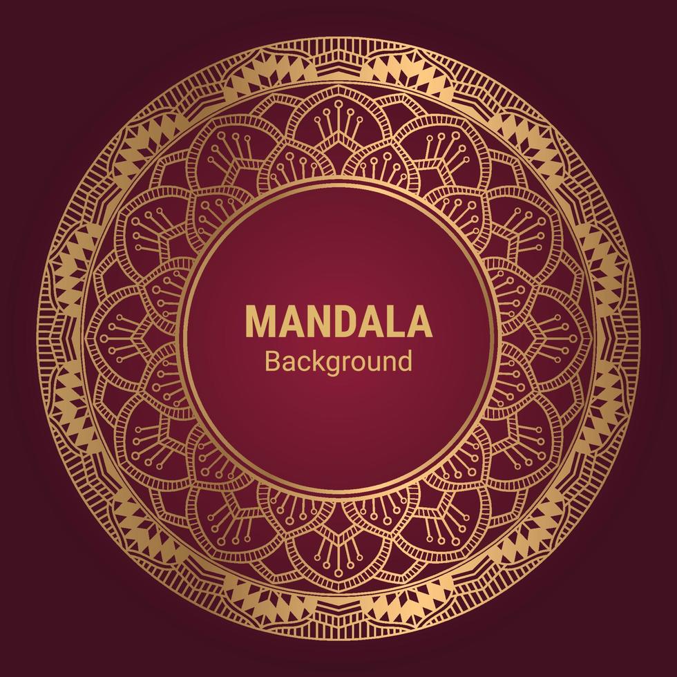 Luxury mandala vector with golden style background