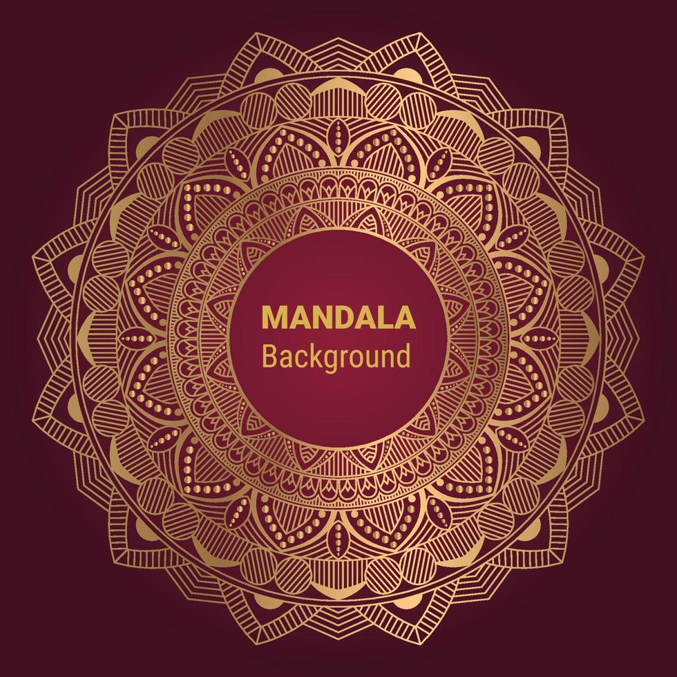Luxury mandala vector with golden style background