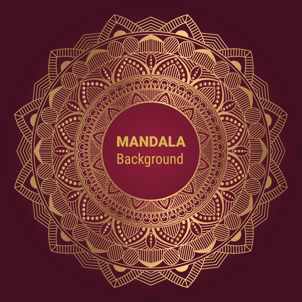 vector de mandala de lujo con fondo de estilo dorado