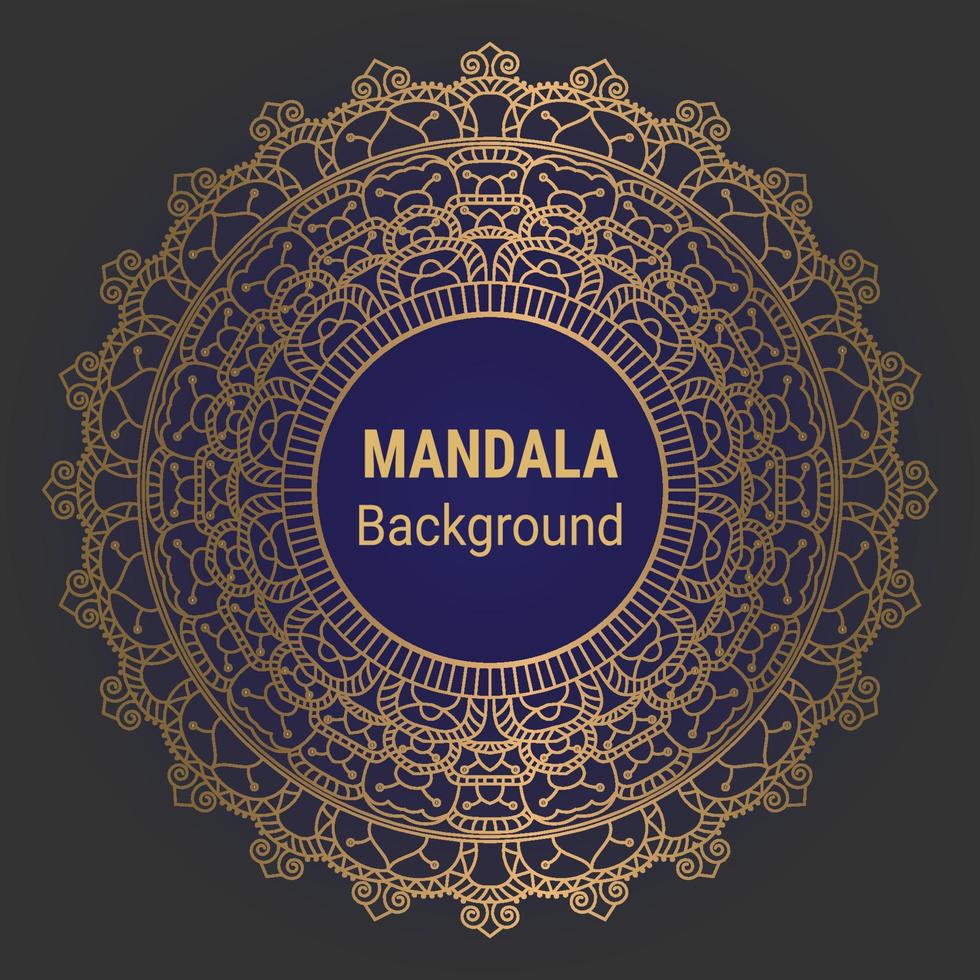 Luxury mandala vector with golden style background