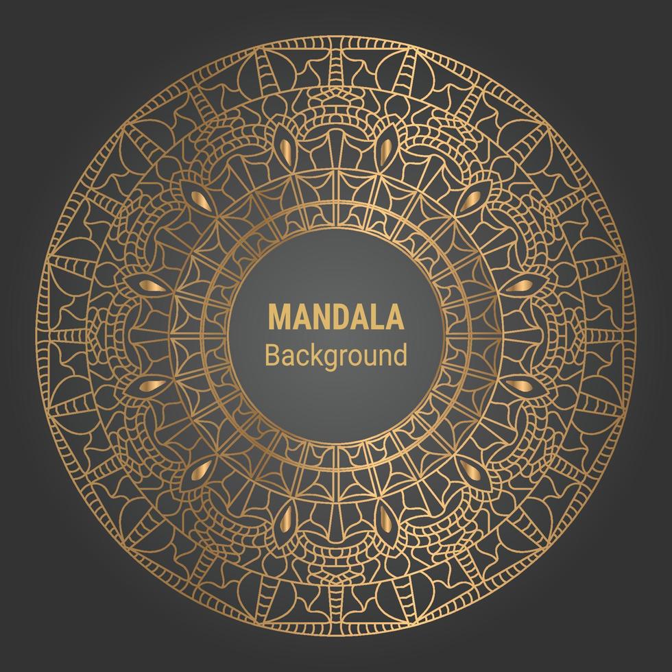 Luxury mandala vector with golden style background