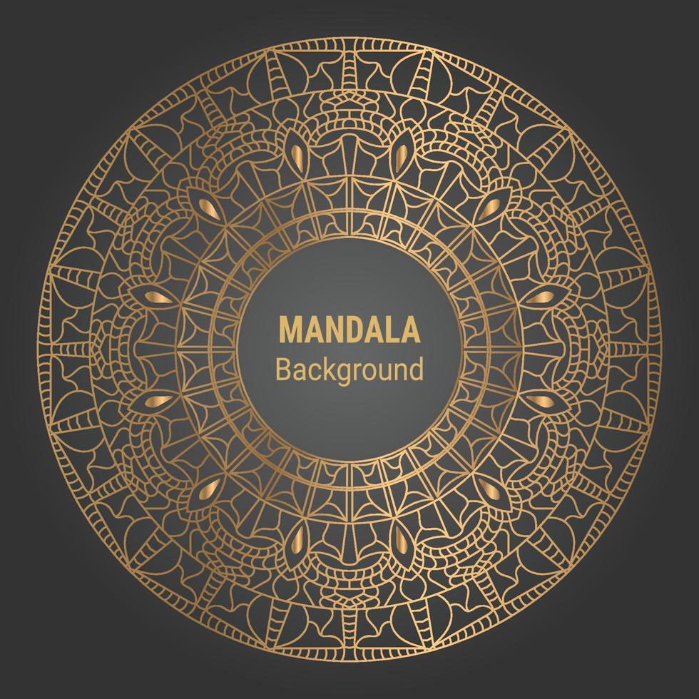 vector de mandala de lujo con fondo de estilo dorado