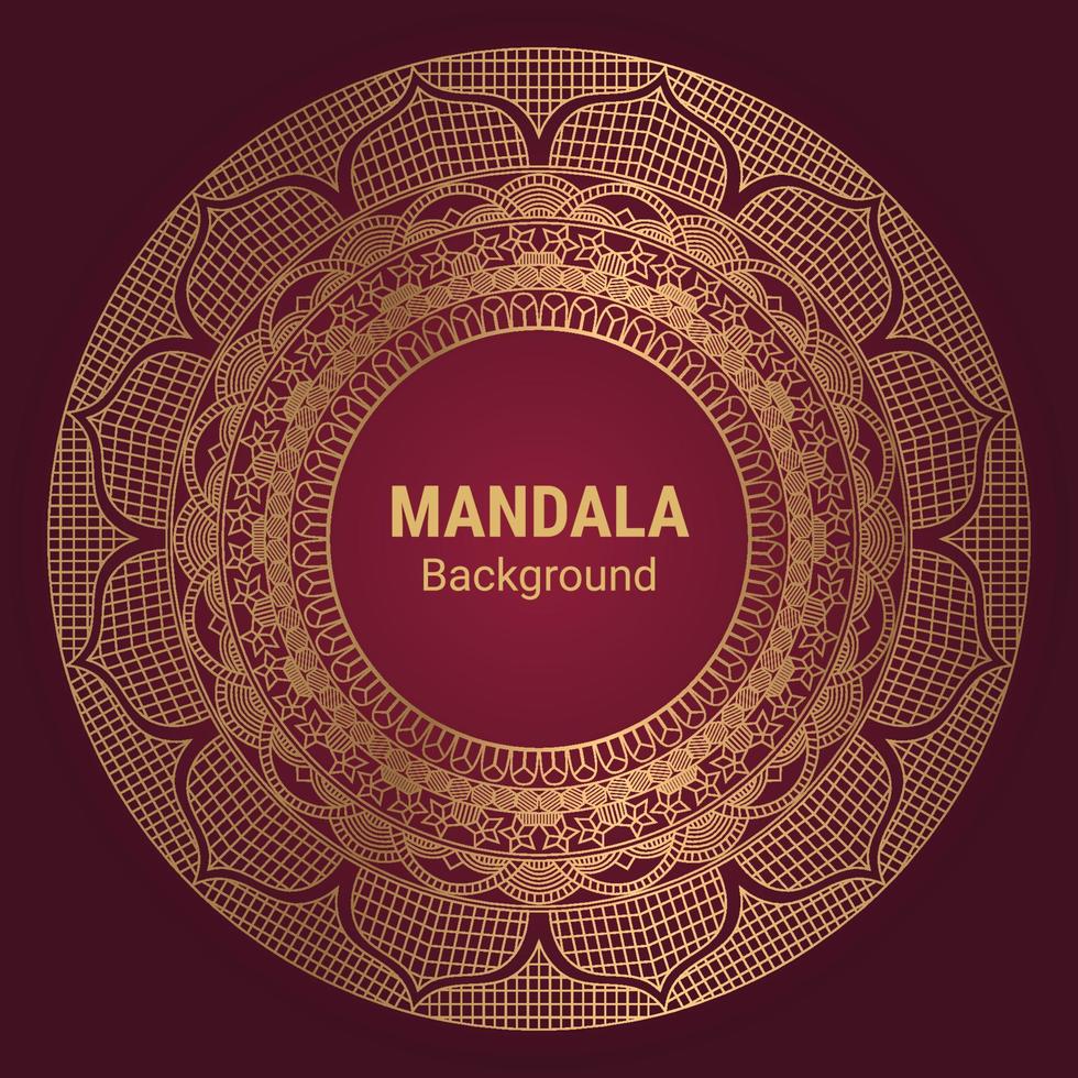 vector de mandala de lujo con fondo de estilo dorado