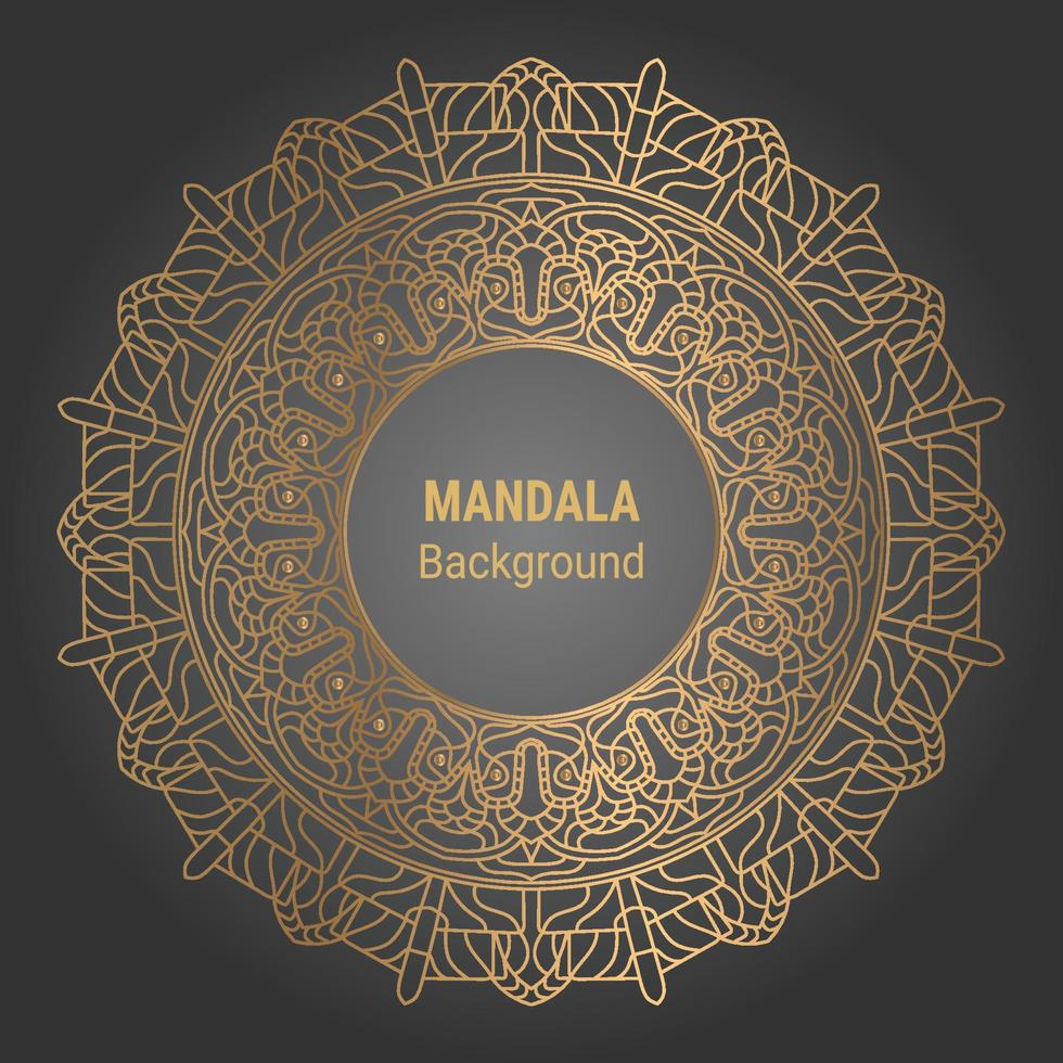 Luxury mandala vector with golden style background
