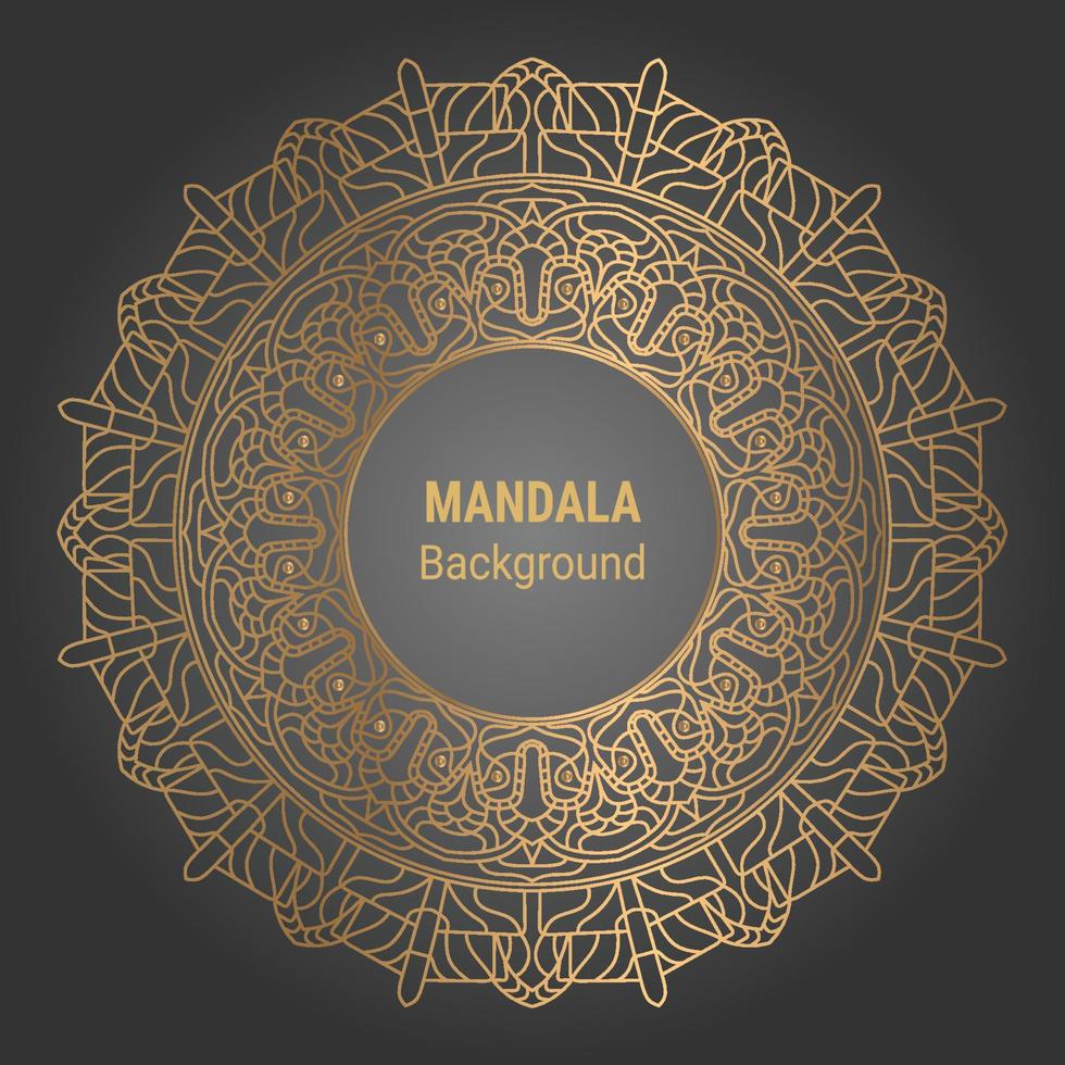 vector de mandala de lujo con fondo de estilo dorado