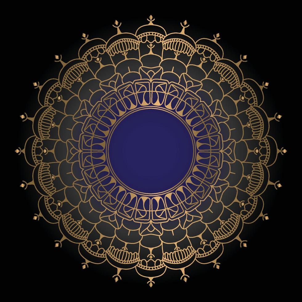 ornamental árabe islámico de lujo en diseño de mandala de color dorado vector