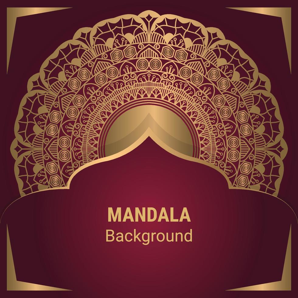 Luxury mandala vector with golden style background