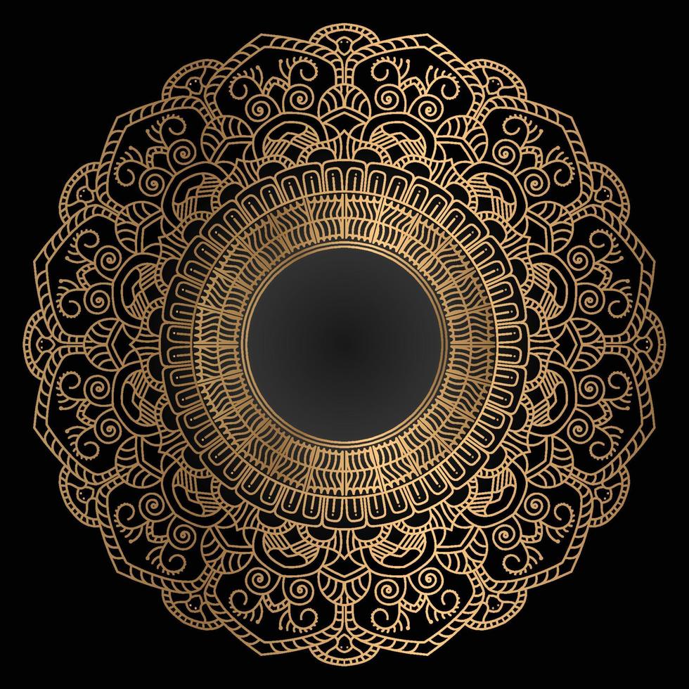 Luxury mandala vector with golden style background