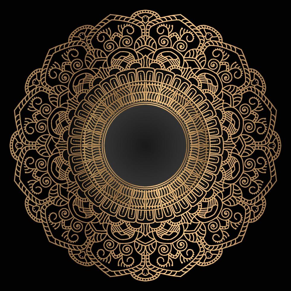 vector de mandala de lujo con fondo de estilo dorado