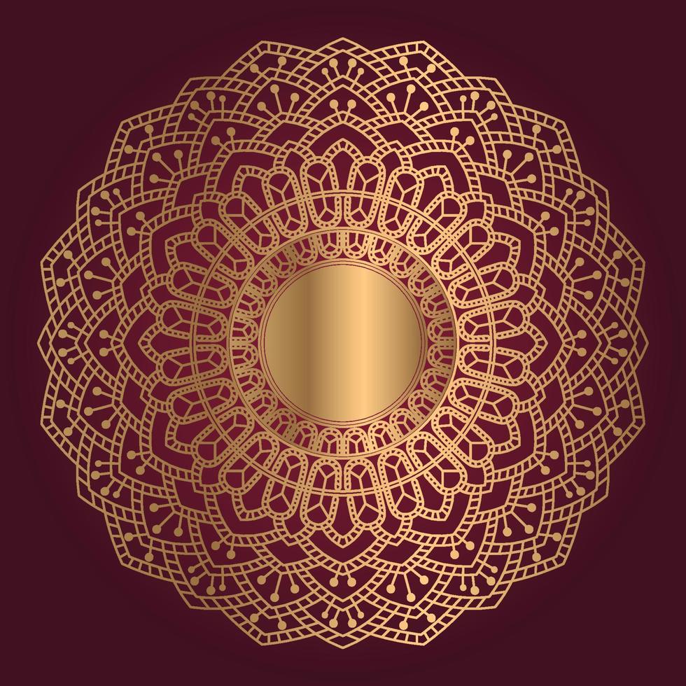 Luxury mandala vector with golden style background
