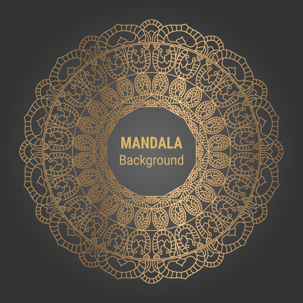 Luxury mandala vector with golden style background