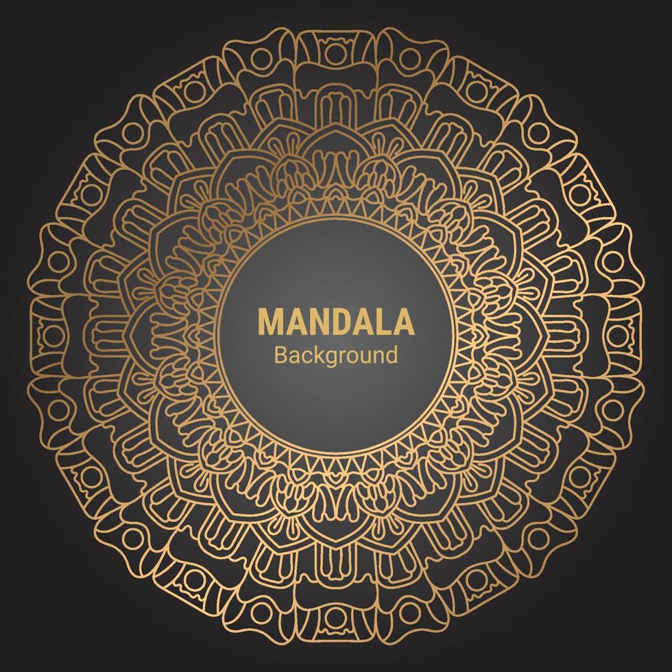 Luxury ornamental mandala design in golden color arabesque pattern background vector