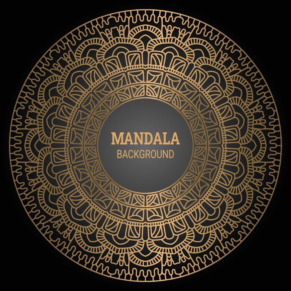Luxury ornamental mandala design in golden color arabesque pattern background vector