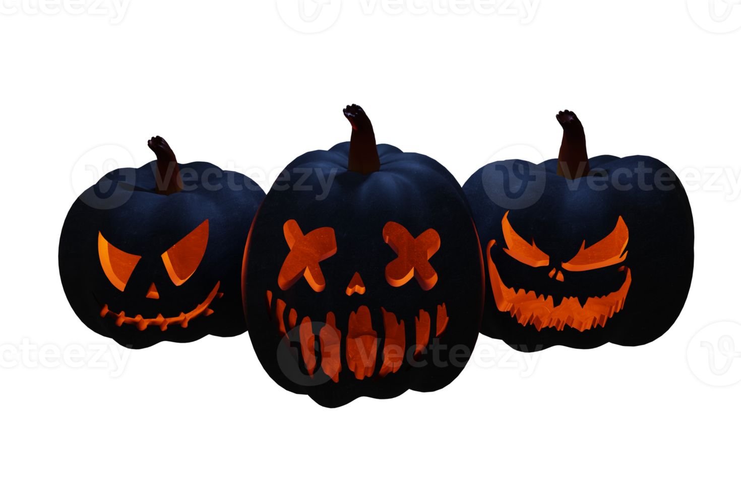 donkere pompoenen samenstelling halloween ontwerpelement png