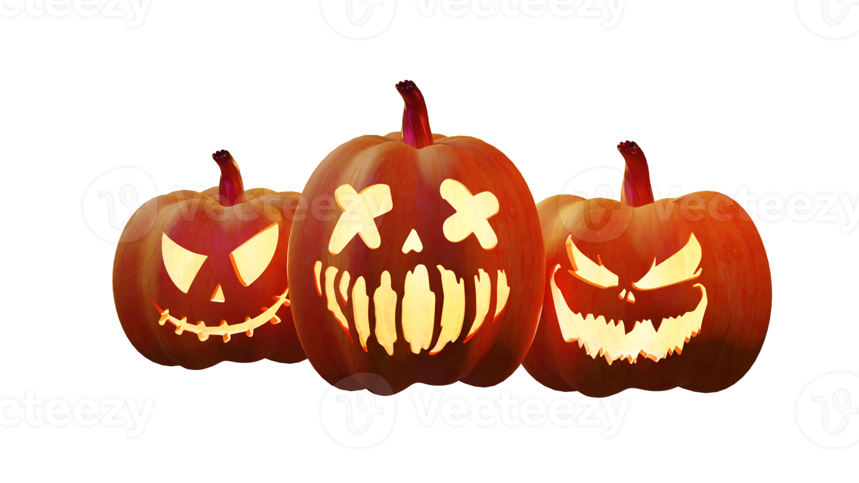 elemento de diseño de halloween de calabazas de árbol png