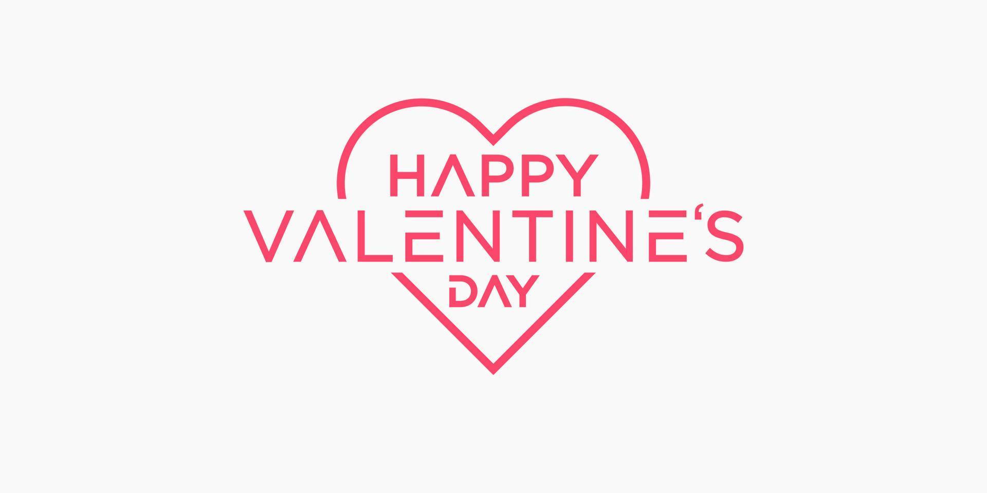 Valentines Day. line lettering design. Happy Valentine's Day vector