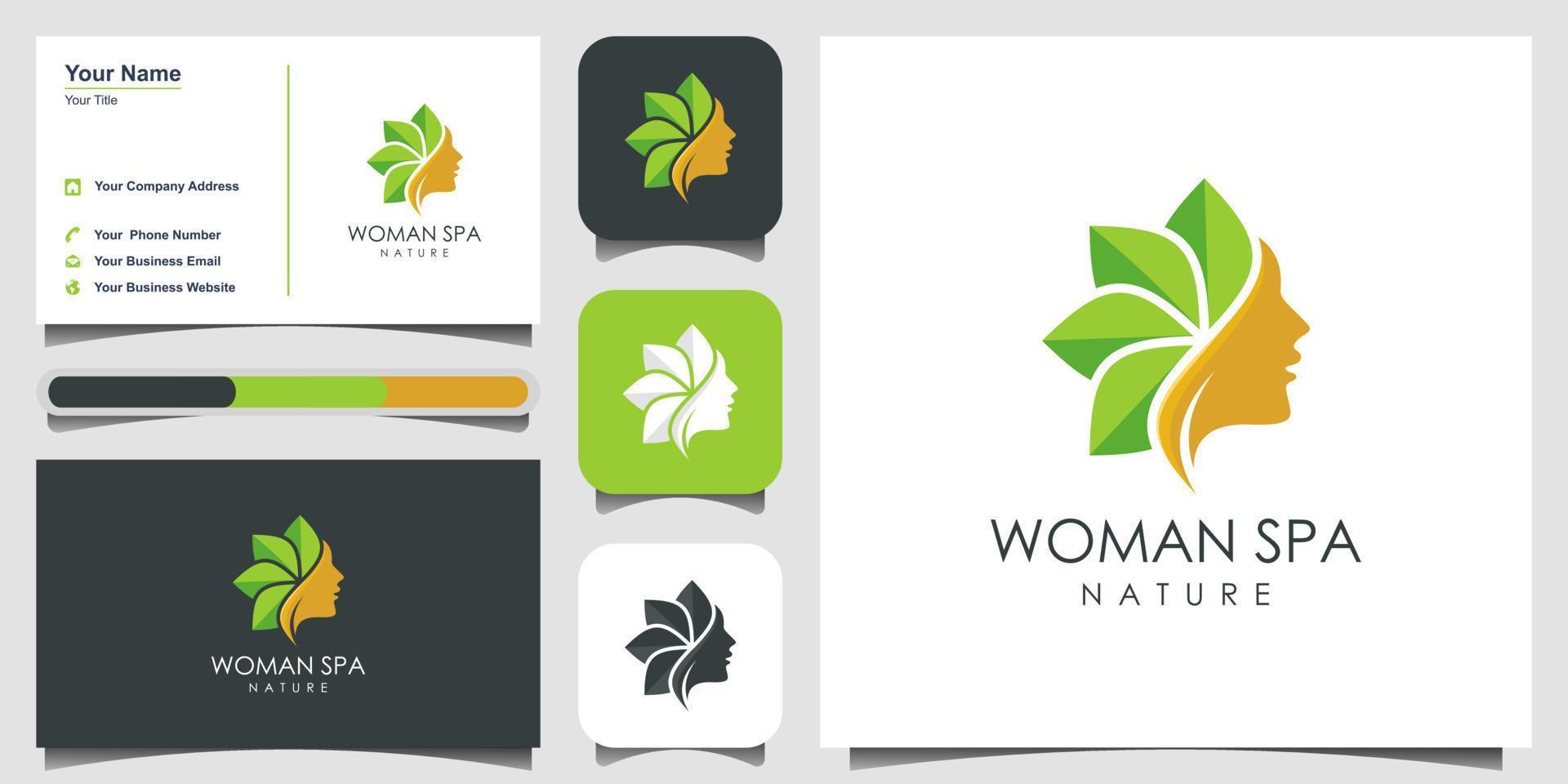 Beauty skin care logo design vector. spa therapy logo concept. logo design and business card vector