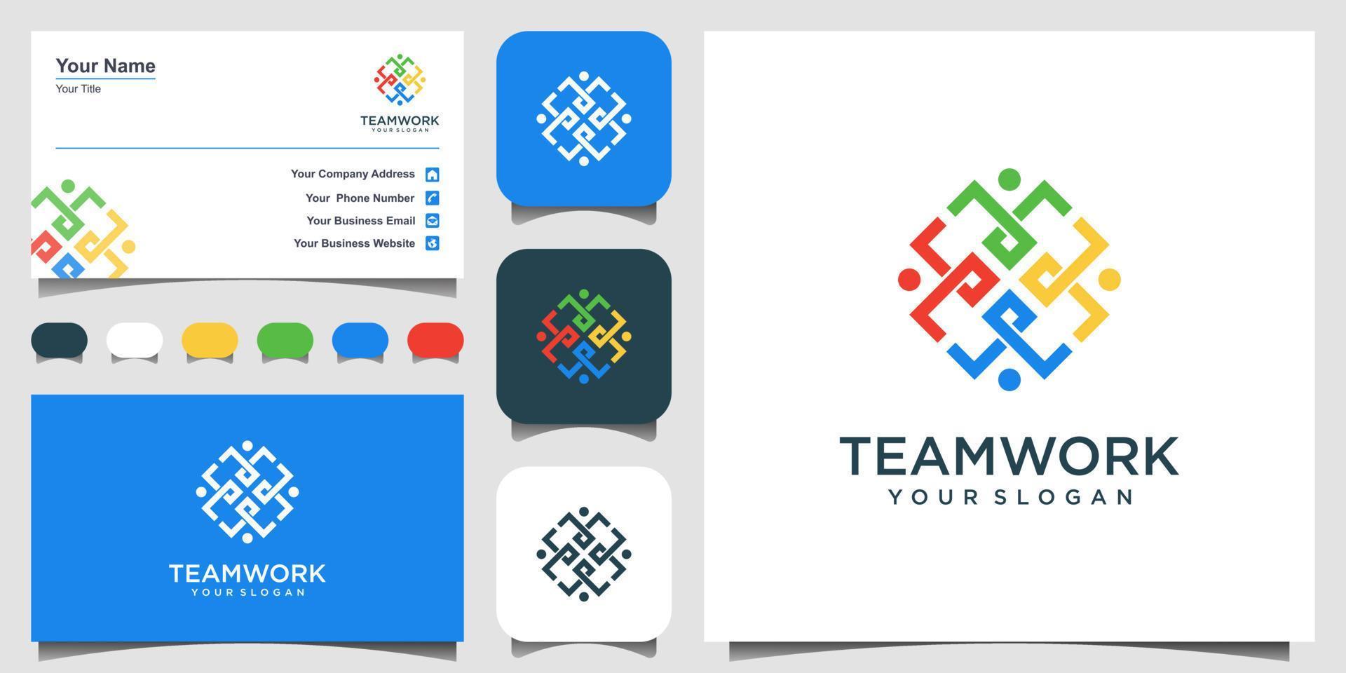 diseño de logotipo de comunidad o trabajo en equipo, vector. vector