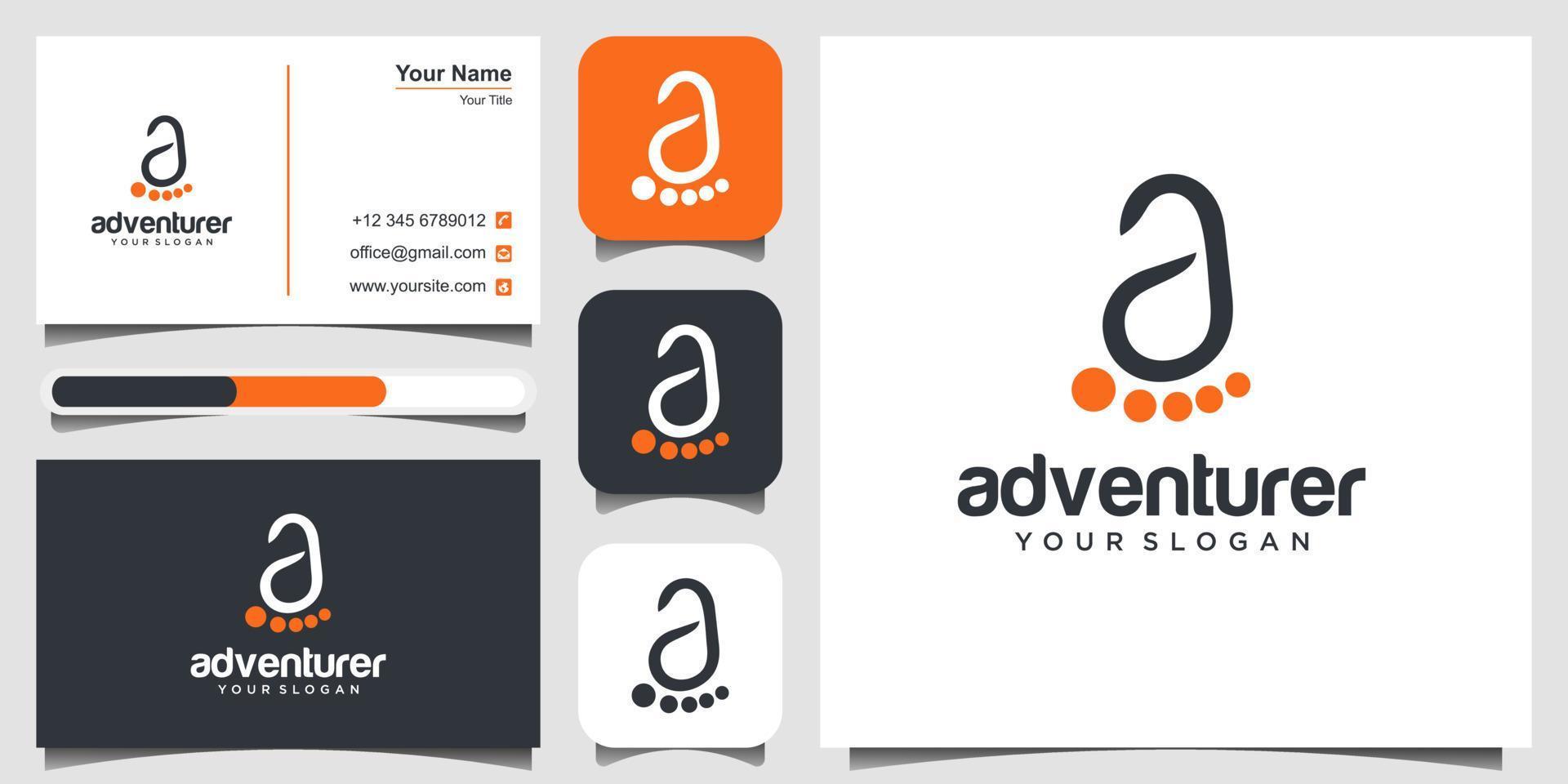 initial letter A logo design with Foot palm icon template vector. icon and business card Premium Vector. vector