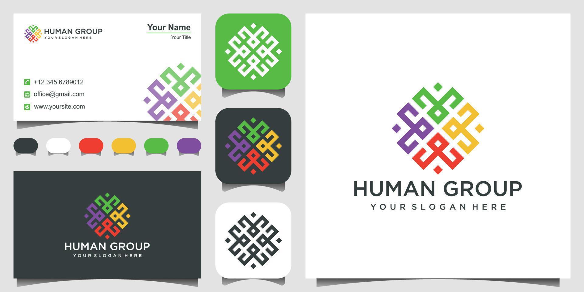 team work people logo design vector