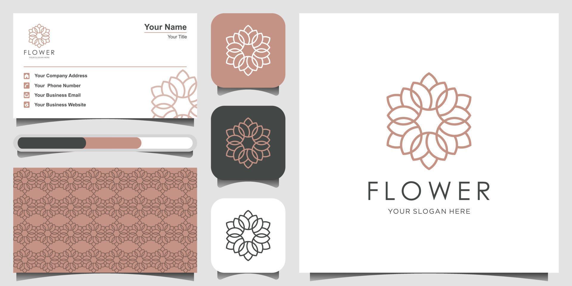 inspiración de diseño de logotipo de adorno floral elegante minimalista con estilo de arte de línea. cosméticos, spa, salón de belleza decoración boutique vector logo. icono y tarjeta de visita
