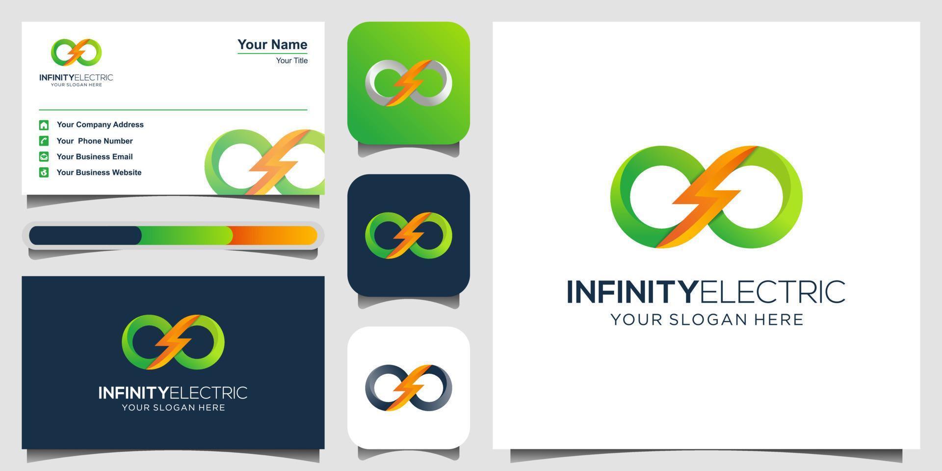 Power Infinite Energy Logo Design Element. logo design, icon and business card vector
