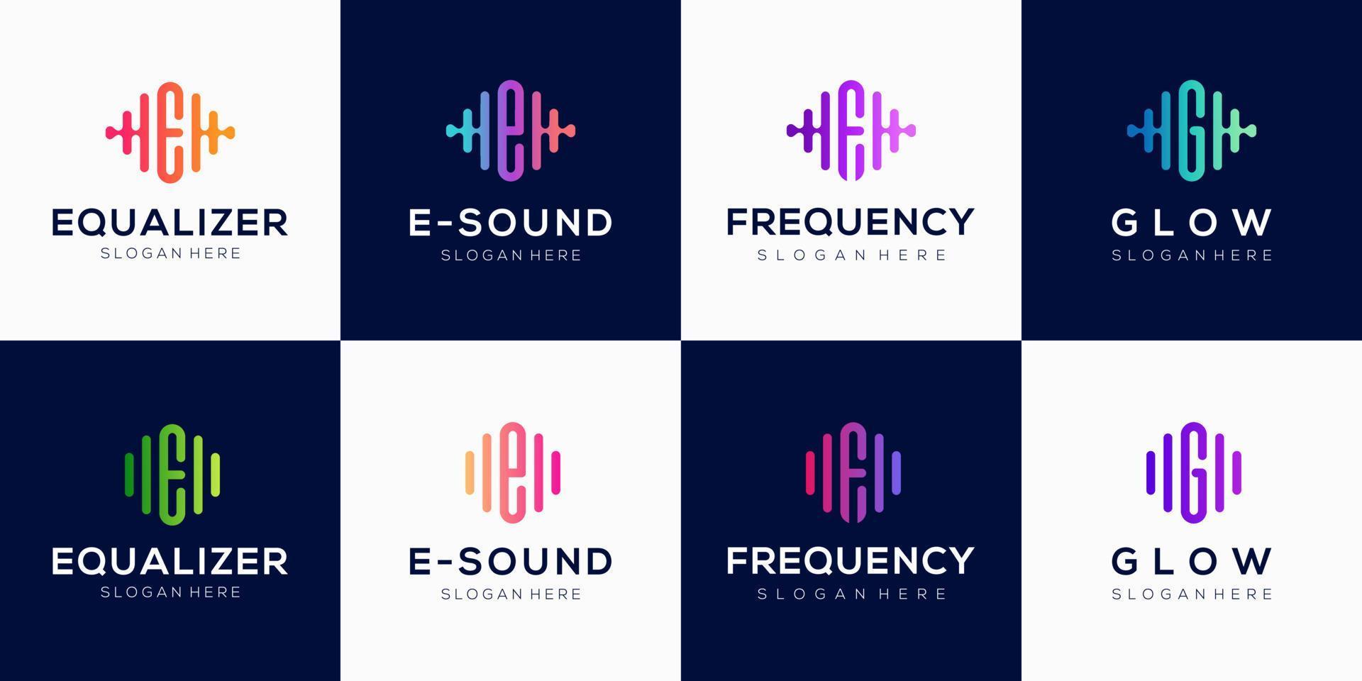 monogram creative Logo design template with Pulse element. vector