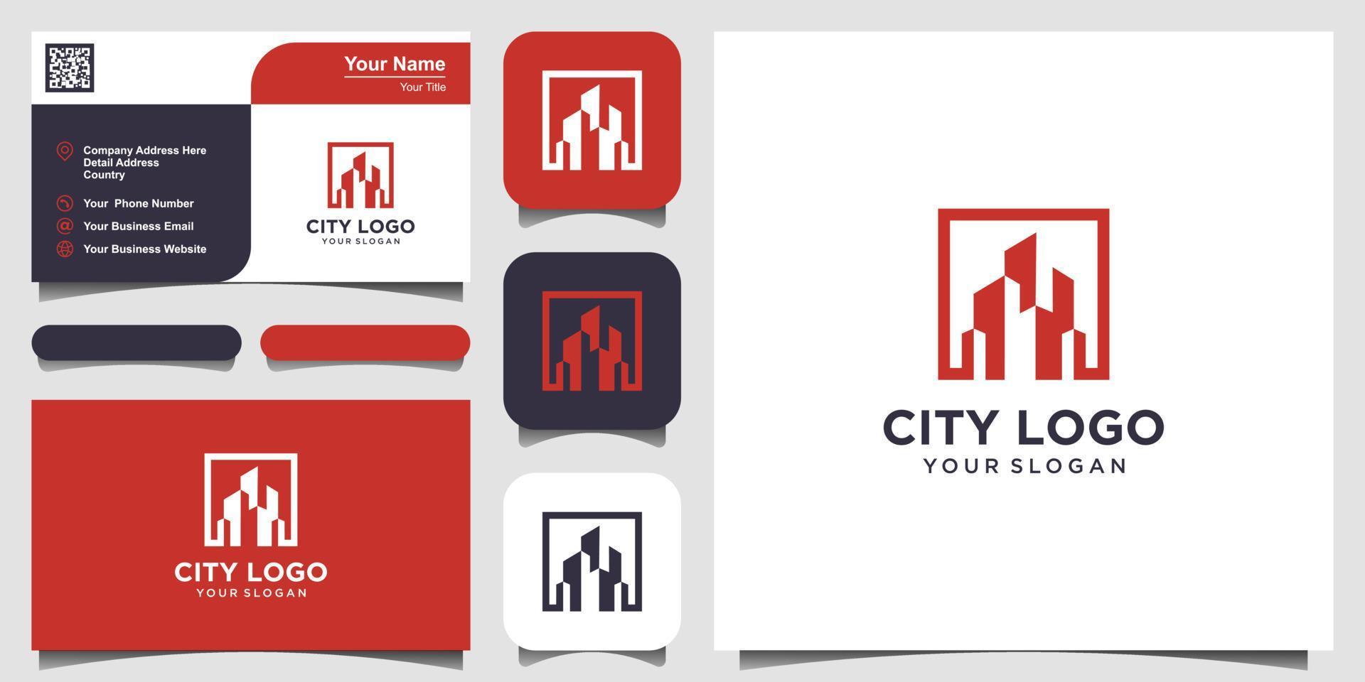 building construction logo design Inspiration.  logo design, icon and business card vector