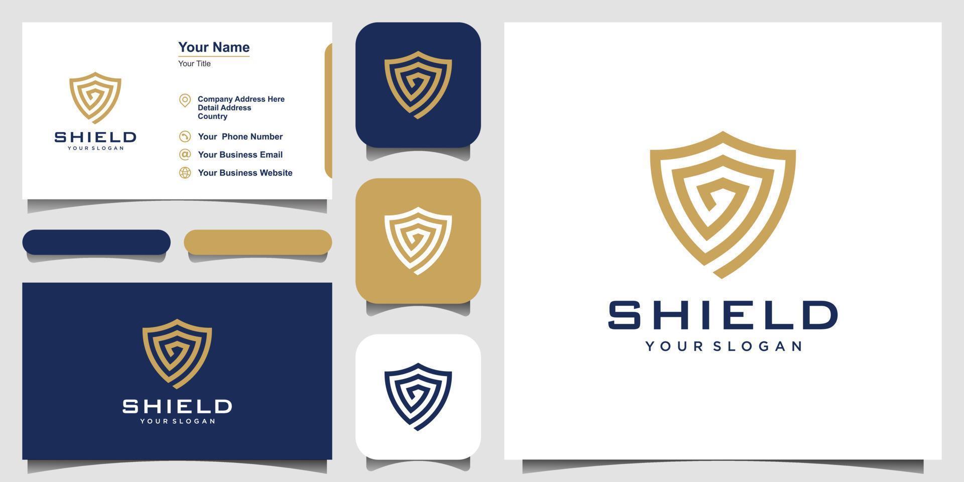 Creative Shield Concept Logo Design Templates. icon and business card vector