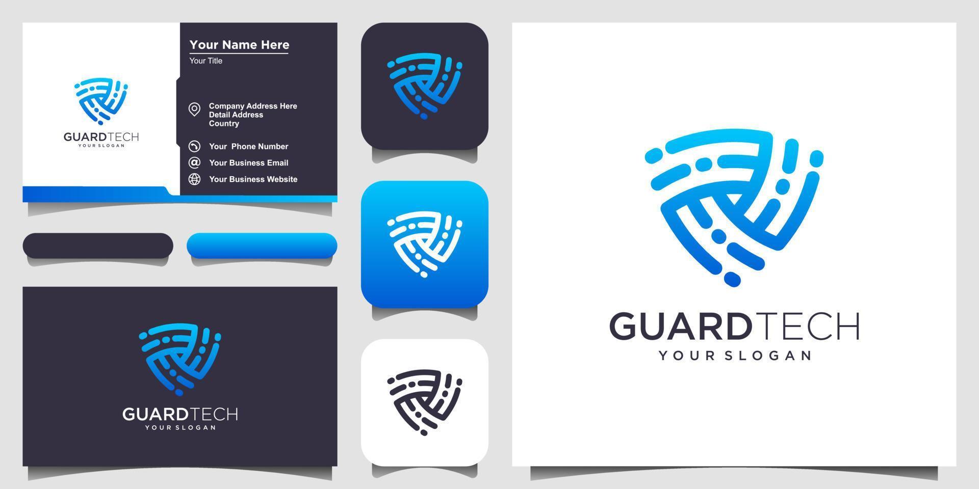 Creative Shield Concept Logo Design Templates. logo and business card design vector