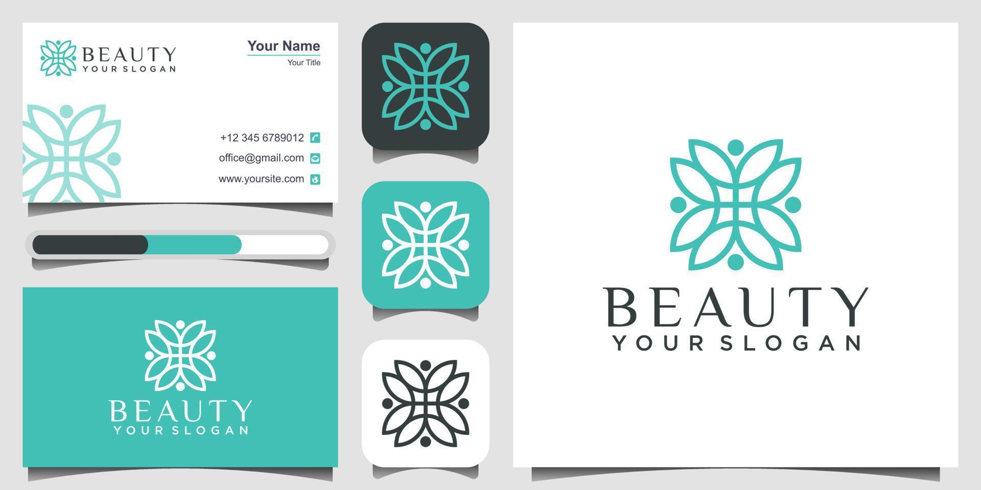 Clean and elegant abstract flowers inspiring beauty logo design, yoga and spa design logos.Print vector