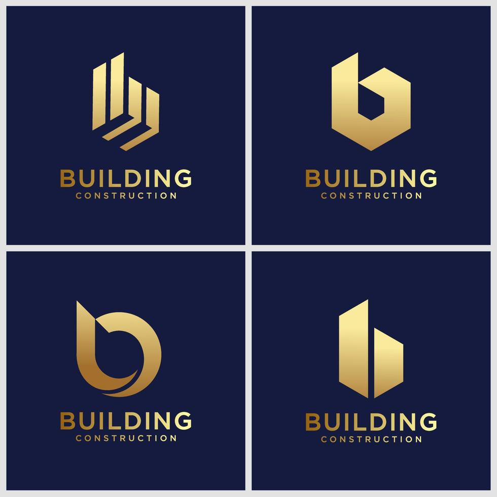 Creative golden letter B logo design template vector